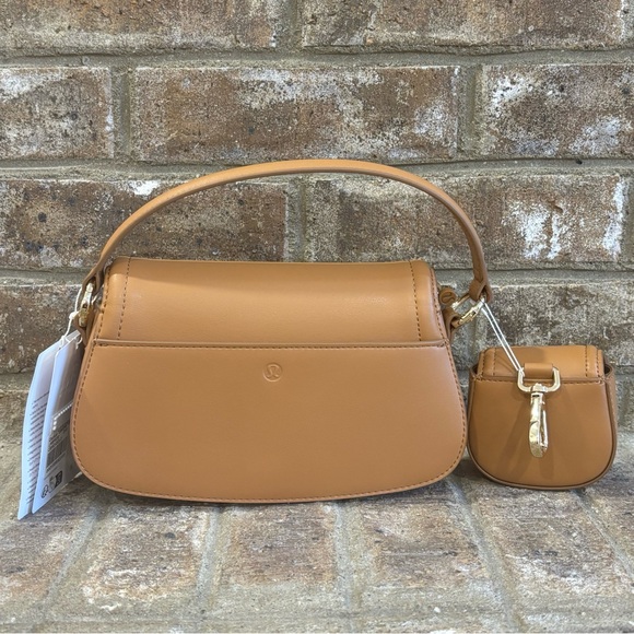 NWT Lululemon Cactus "Leather" Mini Bag In Chestnut Brown/Gold - Picture 2 of 9